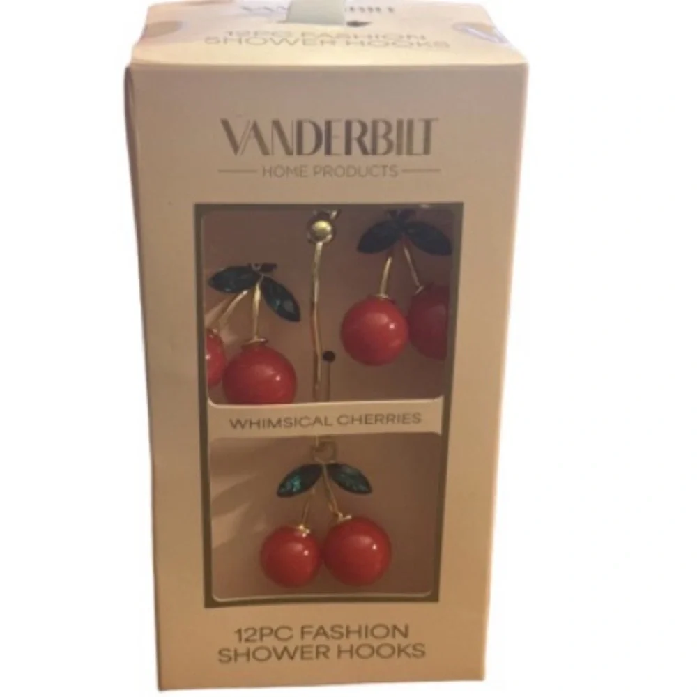 Whimsical Cherry Shower Hooks - Red and Green